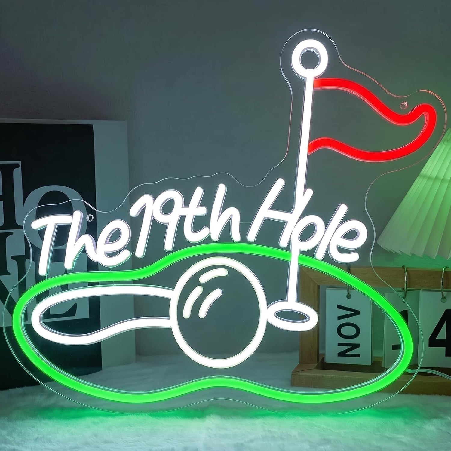 Party Games For Christmas - Lampu Neon LED Golf Lubang ke-19,